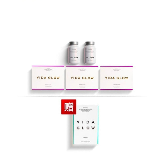 【白金礼包】Vida Glow Luminous 纳米美白胶囊 *2罐 + Collagen Liquid胶原蛋白肽饮*3盒