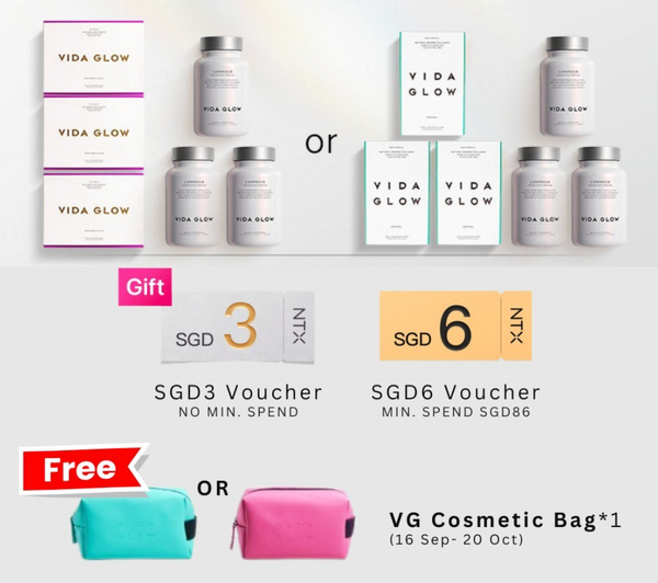 【升级套组】Vida Glow Luminous 纳米美白胶囊 *3罐 + Collagen Liquid胶原蛋白肽*3盒