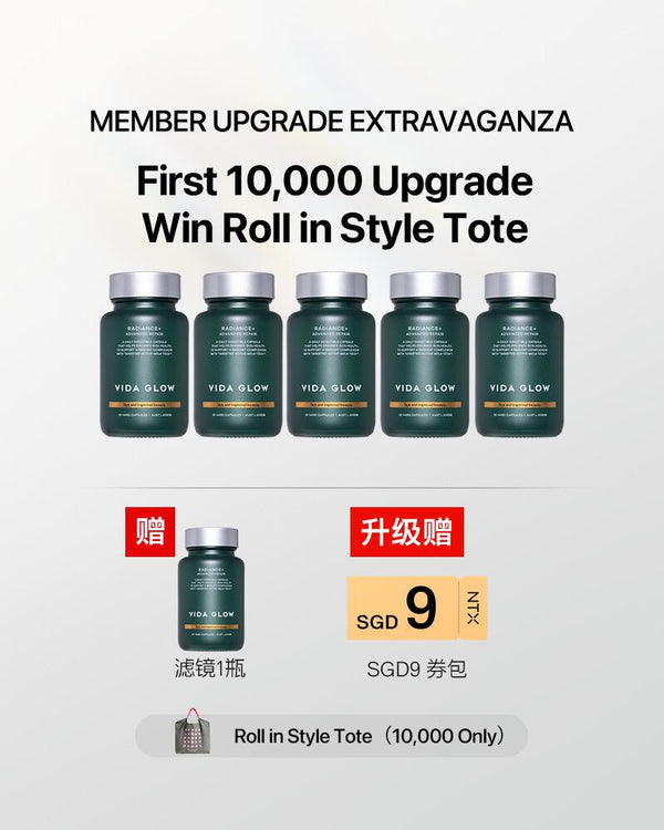 11.11 狂欢大促【升级套组】Vida Glow - Radiance Plus 滤镜胶囊2.0 *5罐 /赠 1罐 Radiance Plus 滤镜胶囊