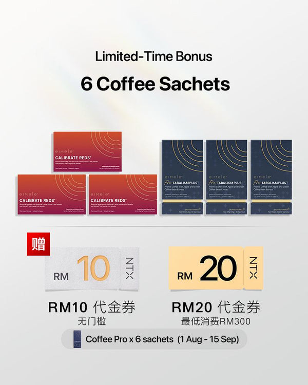 【升级套组】Eimele - Calibrate Red亦餐纤体粉*3盒+Coffee PRO代谢咖啡2.0 *3盒