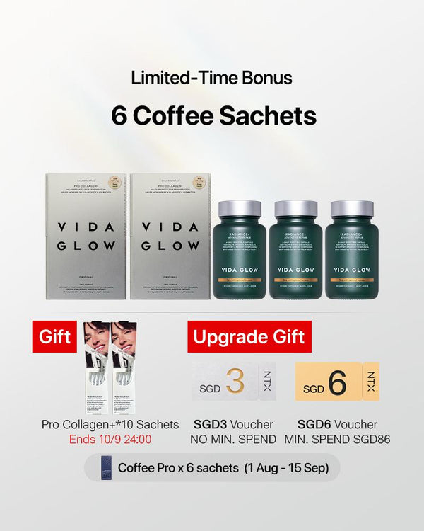 VG周年庆【升级套组】Vida Glow胶原蛋白精准肽2盒+滤镜胶囊2.0 Radiance Plus*3 /赠胶原蛋白精准肽*1盒or肽粉18条
